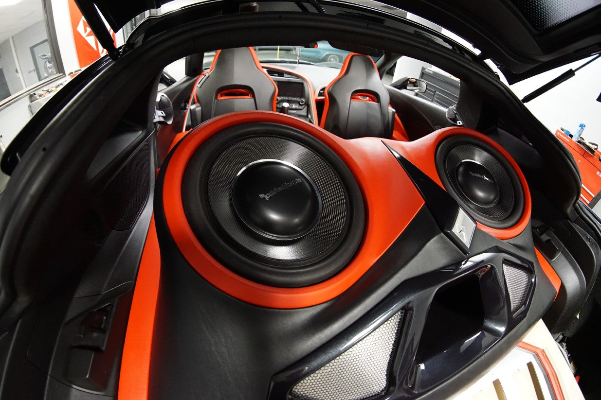 Custom red speaker enclosure